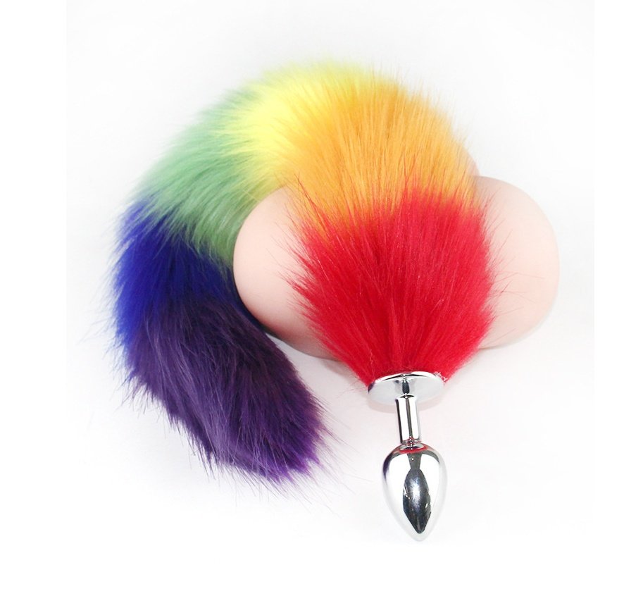 Rainbow Fox Tail Butt Plug &  Prostate Toys