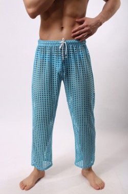 new fashion men sexy mesh trousers men casual hollow trousers - Image 5