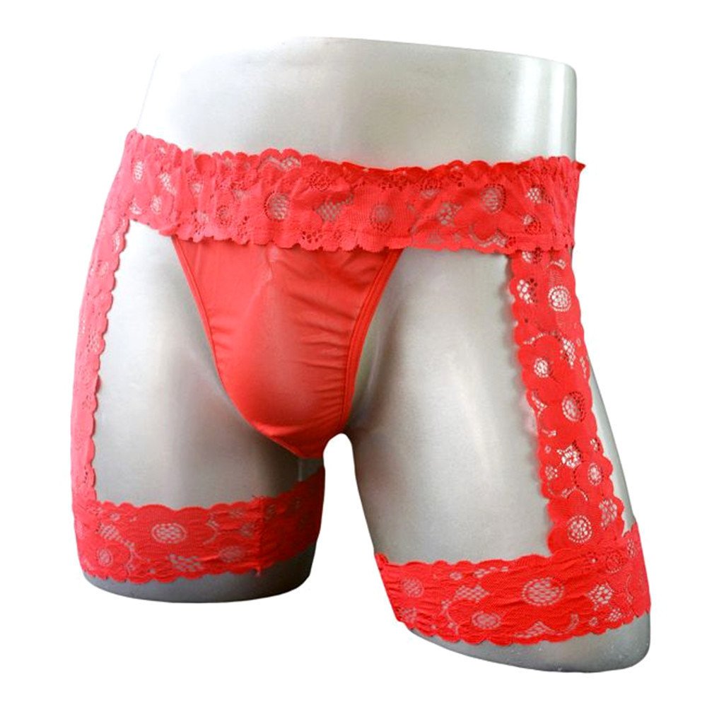 Men's Sexy Transparent Lace Bag Jocks, Underwear &  Activewear Flat Leg Leggings Sexy Jocks, Underwear &  Activewear - Image 4