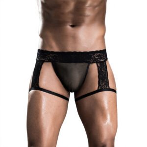 Men's See-through Sexy Jocks, Underwear &  Activewear Lace Trim Shorts