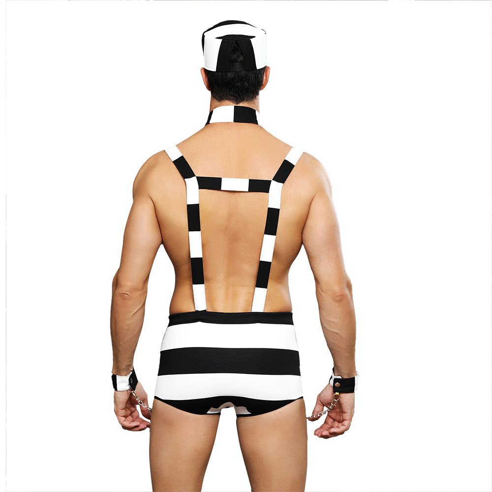Sexy Navy Sailor Suit Uniform Temptation Sexy White Suspenders Costume Prisoner Game Role Playing - Image 4