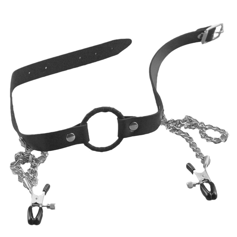 Leather PVC Head-mounted Ball Gag Couple Toys - Image 6