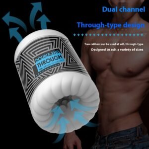 Dual-Channel Convenient Through-type Men's Manual Massager
